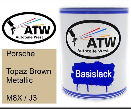 Porsche, Topaz Brown Metallic, M8X / J3: 1L Lackdose, von ATW Autoteile West.